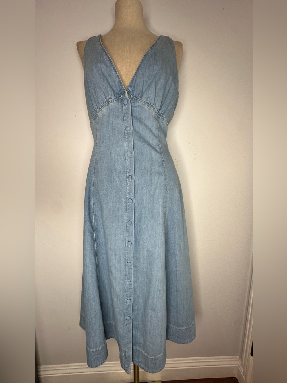 Reformation Light Blue Denim Midi Dress - Picture 4 of 12